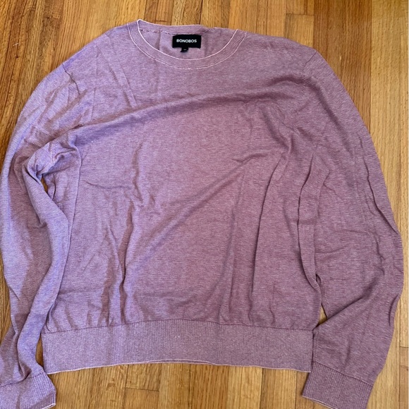 Bonobos Sweater Mens XL Pink Cotton/Viscose   Crewneck Soft Striped Casual(A1 - Picture 2 of 15